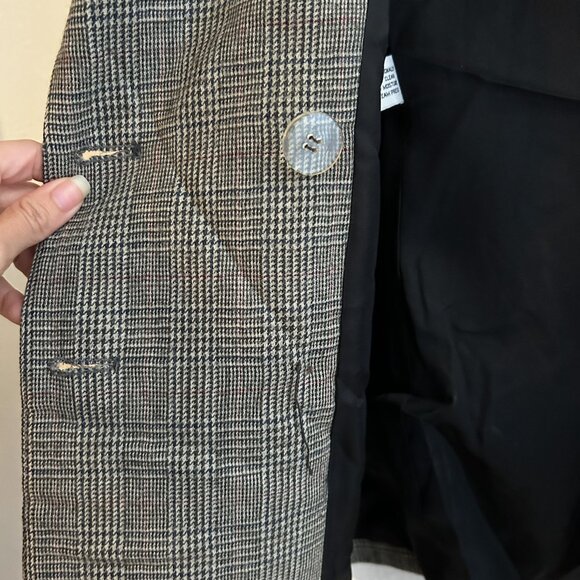 Lauren Ralph Lauren Worsted Wool Glen Plaid Double- Breasted Blazer Petite 2P - Picture 6 of 6